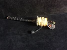 Buddhist Prayer Wheel with Scroll