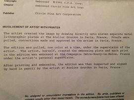 "The artist created the image by drawing onto eleven separate metal lithographic plates at in Paris, France.