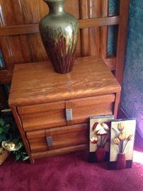Matching nightstand; large vase