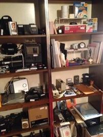 Many electronics; office supplies