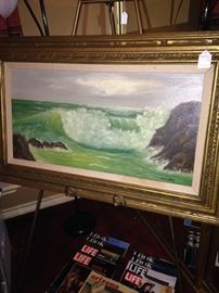 Oil on canvas by Marion Lanza; easel