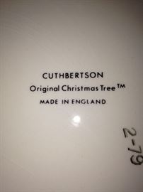 Cuthbertson "Original Christmas Tree" dishes - made in England