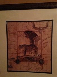 African animal framed art