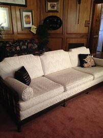 Long white 3-cushion sofa