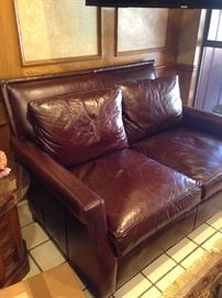 Leather love seat