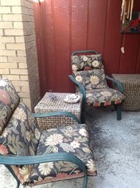 Matching chairs; the 2 tables match the sofa and other 2 chairs
