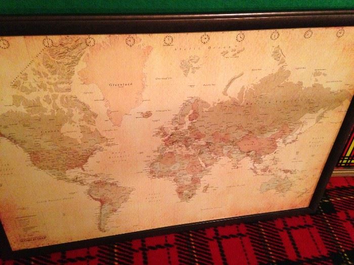 Framed world map