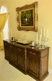 Hawkes Decanters and White Furniture Company Sideboard