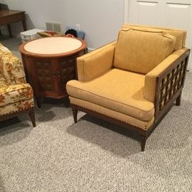 $45 Gold/wood chair $20 Round table