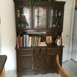 $50 Dark wood china cabinet
