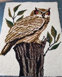 owl hooked rug