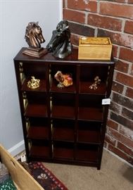 horse memorabilia and cabinet