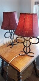 lamps, vintage rectangular claw foot table