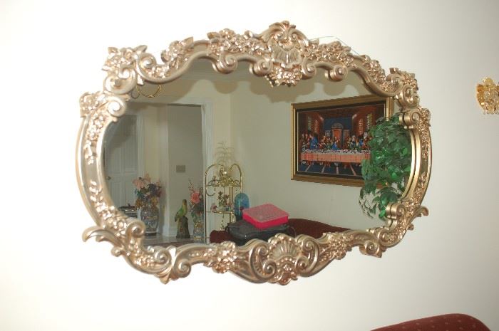 Ornate, large mirror