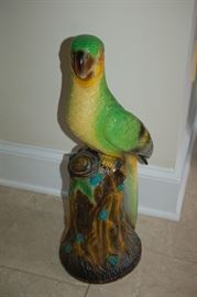 Large metal parrot statue