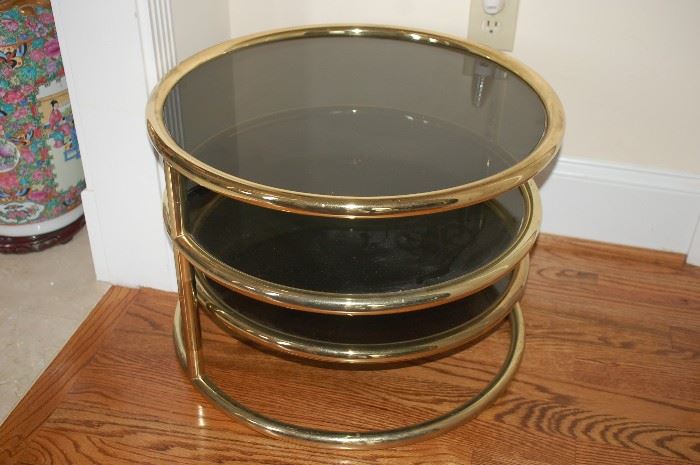 Brass/glass side table