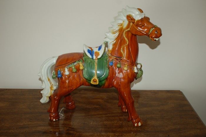 Large decorative horse statue (one of a pair)