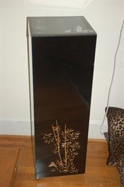 Heavy black, decorative plant stand/tall side table