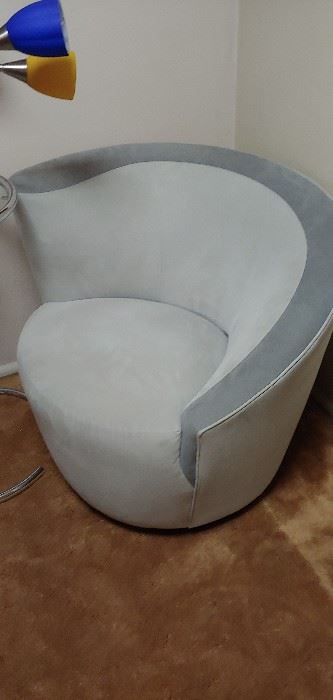 Vladimir Kagan two tone cork screw chair--RARE