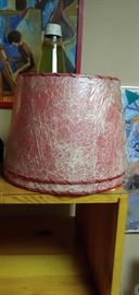 Two fiberglass lampshades-in red!!
