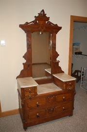 Lovely antique dresser with mirror, marble top