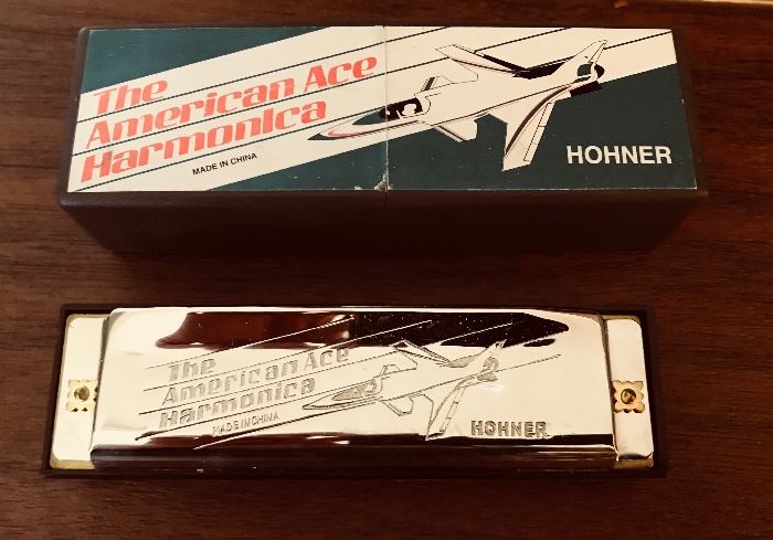 Hohner, "The American Ace Harmonica" and box
