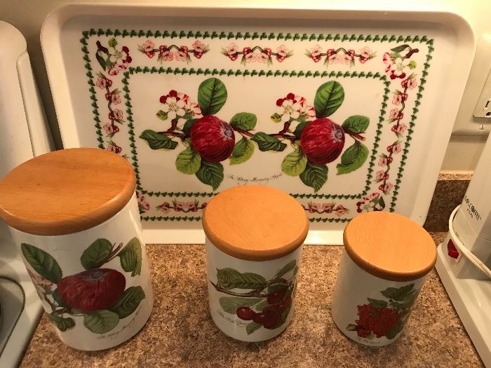 Portmeirion Pomona Canister Set (all 4 included) & Tray