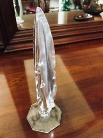 Hand cut crystal obelisk