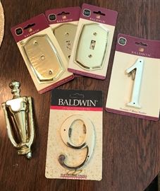 Baldwin Brass:  Single Switch Plates, Door Knocker, Address Numbers