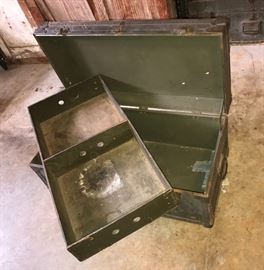 Interior view of U.S. Army Foot Locker with removable shelf (second of two)