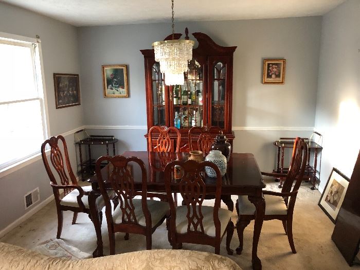 Dining room table and china cabinet