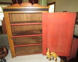 Antique cupboard inside w/ shelves