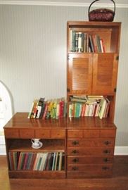 Ethan Allen chests, book case, top display, vintage & modern books