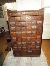 Large file/postal? cabinet, galvanized drawers