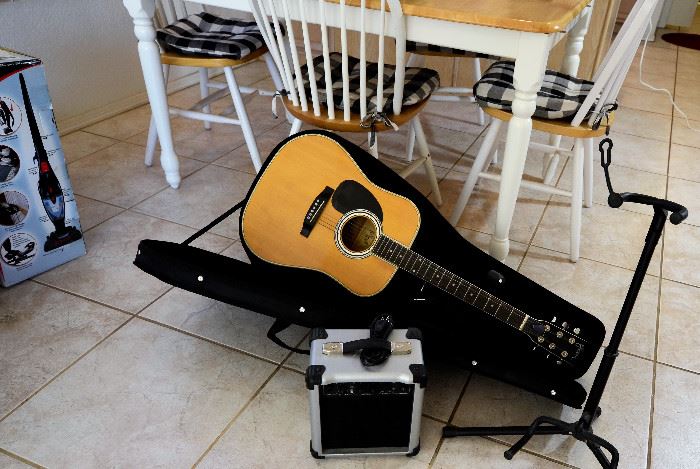 Guitar & Case & Amp & Stand for sale.