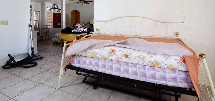 Trundle bed for sale with mattresses and pull out bottom bed too.