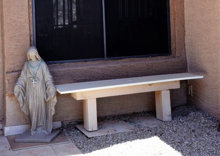 Beautiful St Mary Statue and bench for sale.