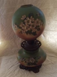 Antique floral lamp