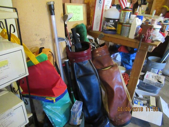 golf and sporting items, tools, cords, lots to choose from