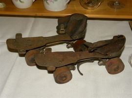 Antique Roller Skates - Wooden Wheels