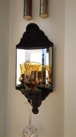Mirrored wall sconce