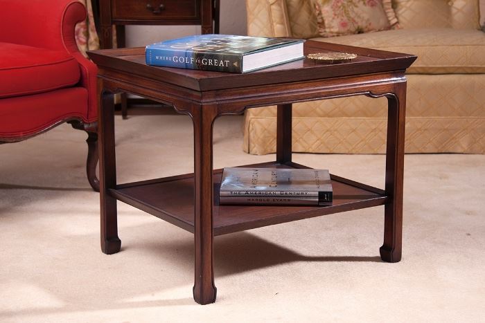 Henredon leather top asian table