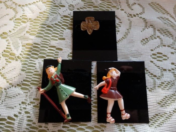 1940's Girl Scout and Brownie Pins