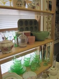 green glass in kitchen