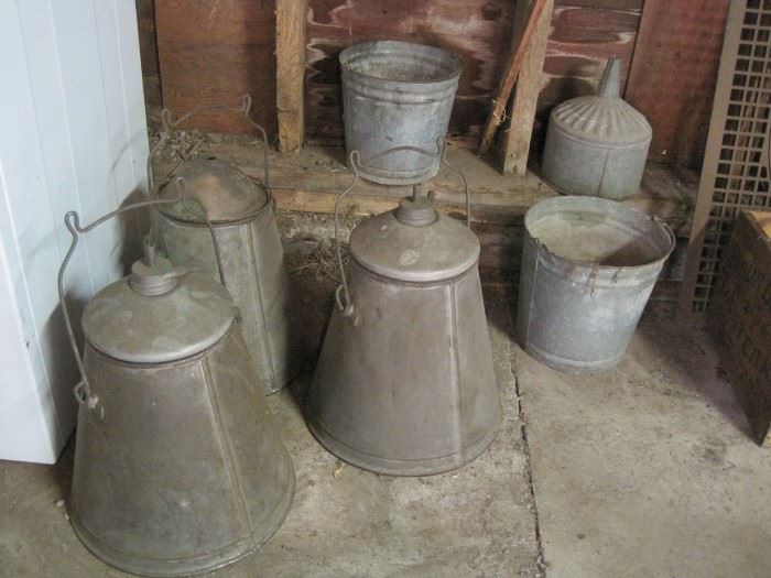 different shape pails