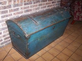 large pine chest dated 1848, 54" wide x 27" high X 24" deep