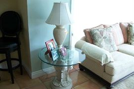 GLASS END TABLE LAMP