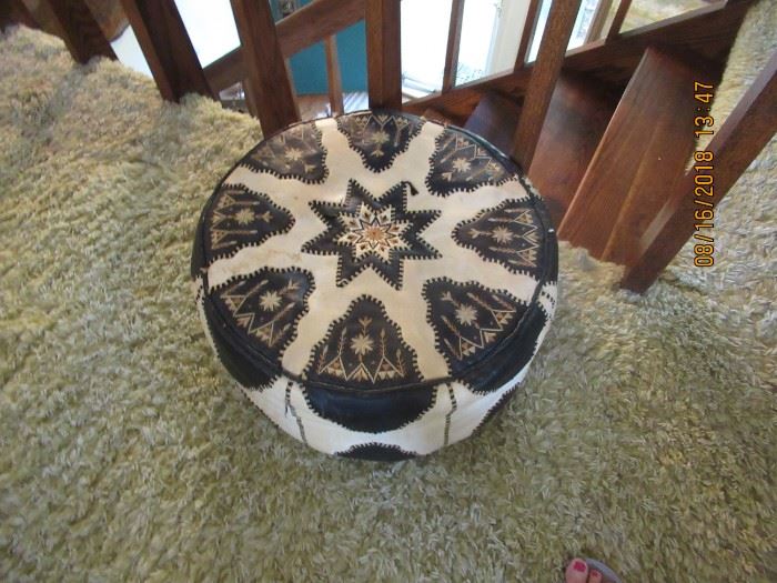 leather decorated stool