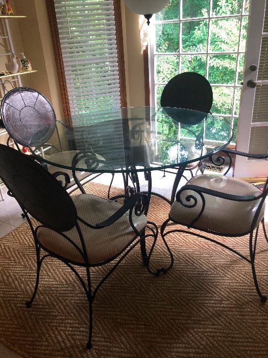 Wrought Iron Glass top Dinette 