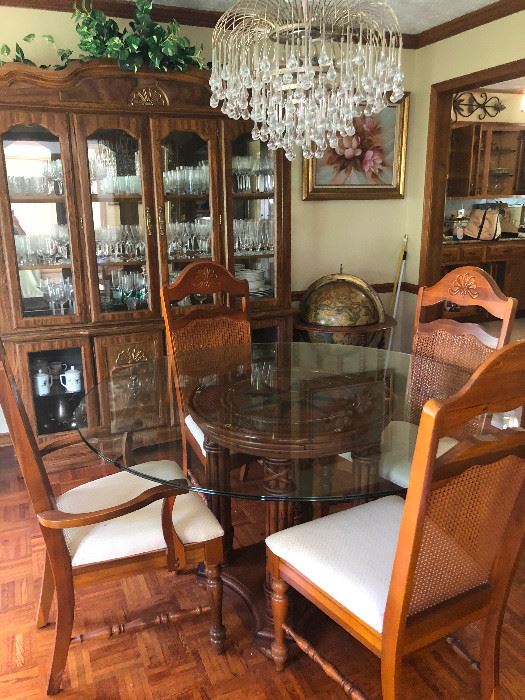 Formal Dining room Set with Cane Back Chairs
